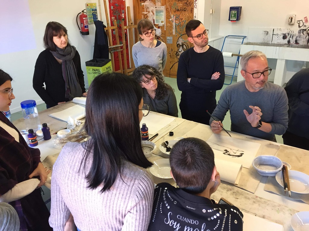 蔡瑞成老師應邀至西班牙姊妹校授課 教授「水墨畫中的傳統技法與創新」