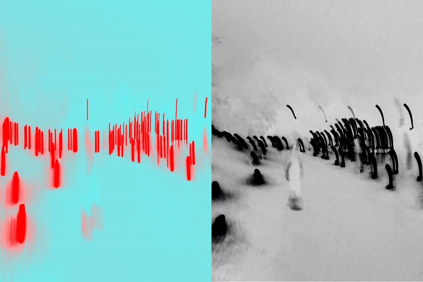 陳岳宏:光的寧靜與躁動,130cm*200cm,丙烯、油畫 創作理念:光本身就是生活中不可或缺的元素之一,它與物體及人的關係使我著迷,我試圖將它擬人化,並創造出一個凍結的時間與空間,抓住光與人的感情。